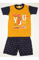 Mustered And Navy Blue Cotton Kids Dress (KR1226)